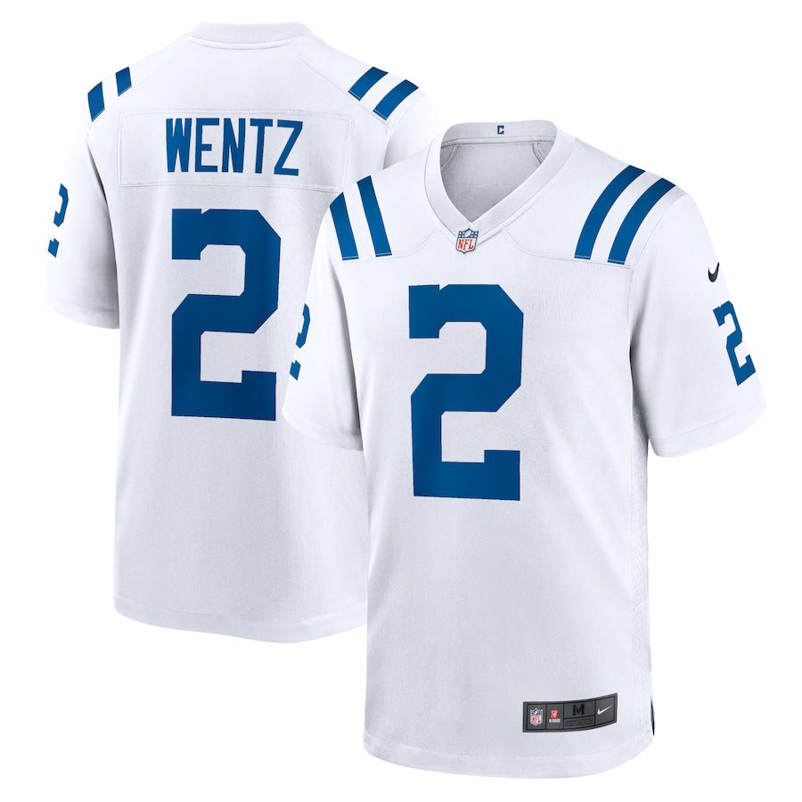 Men Indianapolis Colts #2 Carson Wentz Nike White Game NFL Jersey